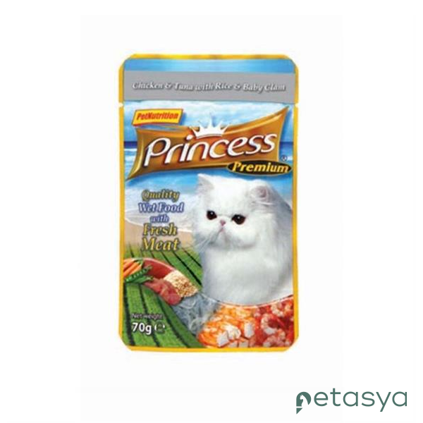 Princess Classic Tavuklu Ton Balıklı İstiridyeli   Yetişkin Kedi Konservesi 70 gr
