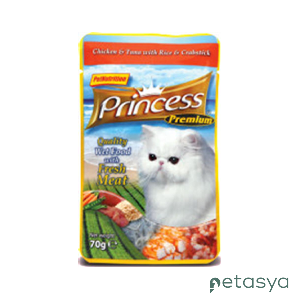 Princess Classic Tavuklu Ton Balıklı Yengeçli   Yetişkin Kedi Konservesi 70 gr