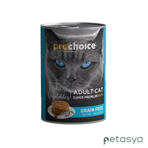 ProChoice Balık Etli Sebzeli Şekersiz  Tahılsız Ezme Yetişkin Kedi Konservesi 400 Gr