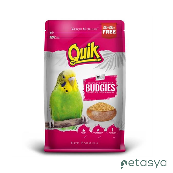 Quik Muhabbet Kuşu Yemi 750gr + 250gr HEDİYE!