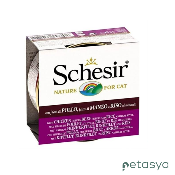 Schesir Suda Pişirilmiş Sığır Etli ve Tavuklu  Kedi Konservesi 85gr
