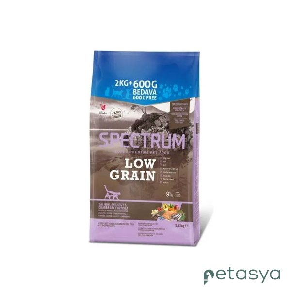 Spectrum Tavuklu Hamsili ve Kızılcıklı   Düşük Tahıllı Kısırlaştırılmış Yetişkin Kedi Maması 2,6kg