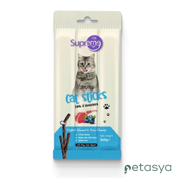 Supreme Sticks Kuzulu ve Yaban Mersinli  Kedi Ödül Çubuğu 5gr (3lü)