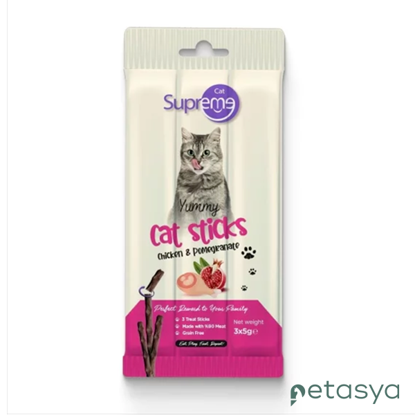 Supreme Sticks Tavuklu ve Narlı  Kedi Ödül Çubuğu 5gr (3lü)