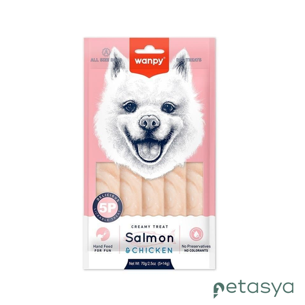 Wanpy Somonlu ve Tavuklu Sıvı   Köpek Ödül Maması 14gr (5li)