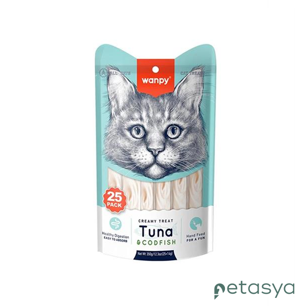 Wanpy Ton Balık ve Somonlu  Sıvı Kedi Ödül Maması 14gr (25li)