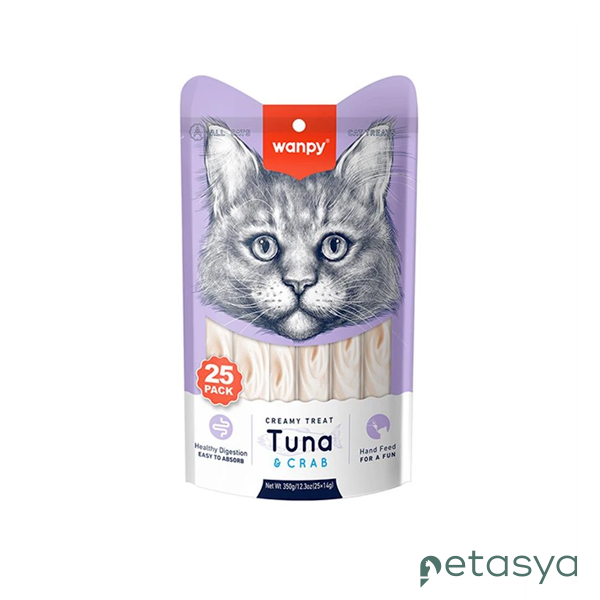 Wanpy Ton Balık ve Yengeçli  Sıvı Kedi Ödül Maması 14gr (25li)