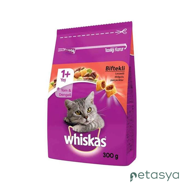 Whiskas Biftekli ve Havuçlu  Yetişkin Kedi Maması 300 Gr