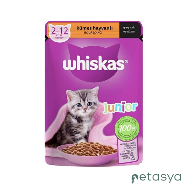 Whiskas Pouch Sos İçinde Kümes Hayvanlı  Yavru Kedi Konservesi 85gr