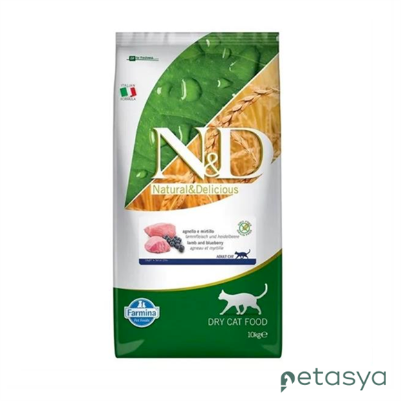 N&D Prime Kuzu Etli ve Yaban Mersinli  Tahılsız Yetişkin Kedi Maması 10 Kg