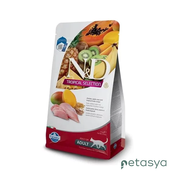 N&D Tropical Selection Tavuklu ve Tropikal Meyveli  Yetişkin Kedi Maması 1,5kg