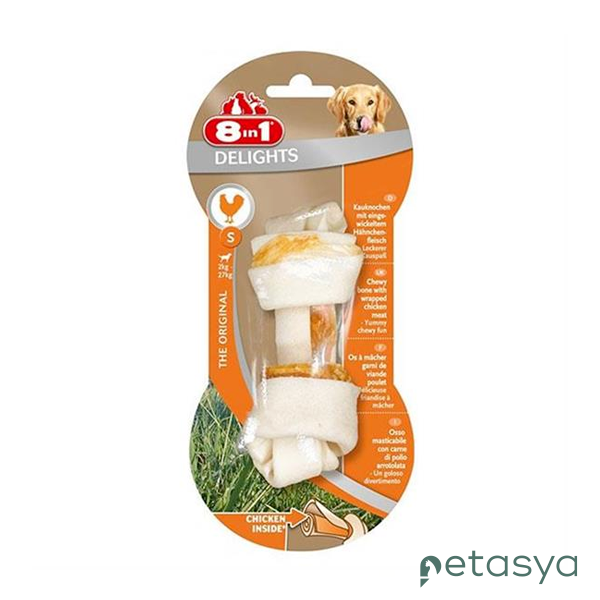 8in1 Delights Bones Tavuklu Düğümlü Tartar Önleyic  Köpek Ağız Bakım Kemiği 35gr 10cm [S]