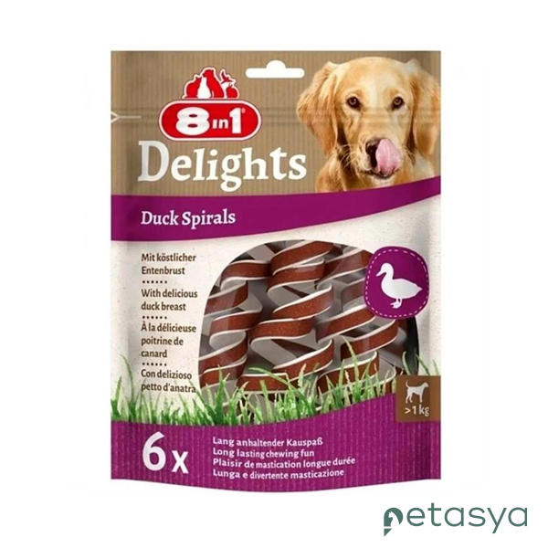 8in1  Delights Smart Ördekli Burgu  Köpek Ödülü (6lı)