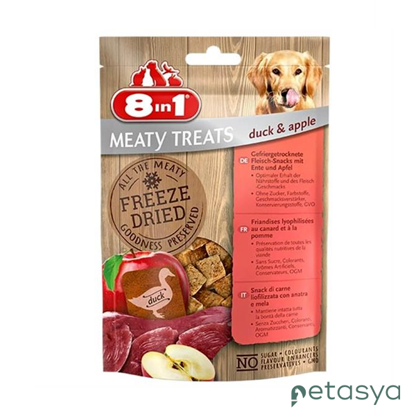 8in1  Freeze Dried Ördek ve Elmalı  Köpek Ödülü 50 Gr