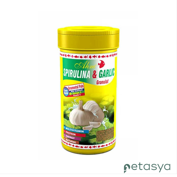 Ahm Spirulina Garlic Granulat Balık Yemi 250 ml