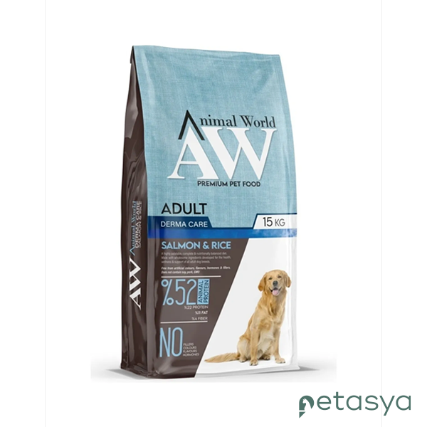 Animal World Derma Care Somonlu ve Pirinçli  Yetişkin Köpek Maması 15 Kg