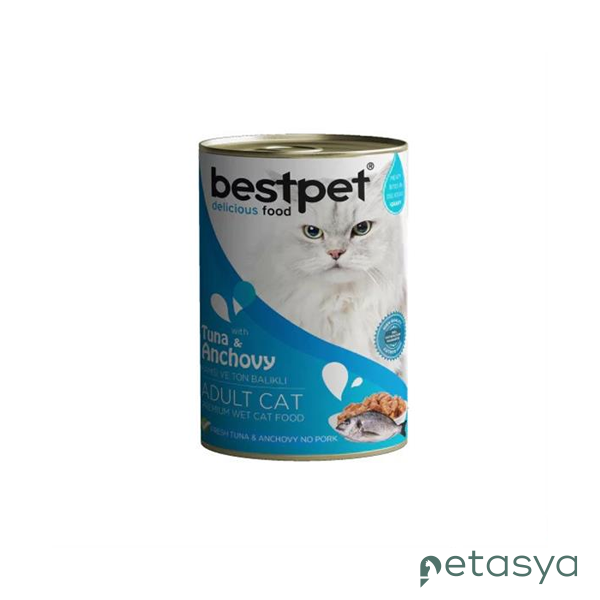 BestPet Hamsi ve Ton Balıklı  Yetişkin Kedi Konservesi 400 Gr