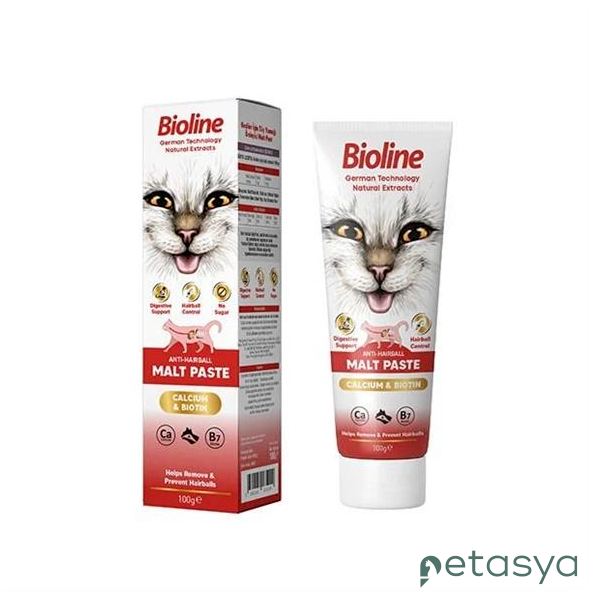 Bioline Anti-Hairball Sağlıklı Tüyler İçin Malt  Kedi Macunu 100gr