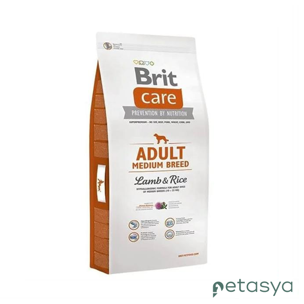 Brit Care Hypo-Allergenic Kuzulu ve Pirinçli  Orta Irk Yetişkin Köpek Maması 12 Kg