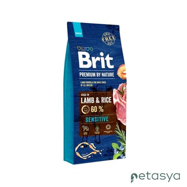 Brit Premium Nature Sensitive Kuzulu ve Pirinçli  Yetişkin Köpek Maması 15 Kg
