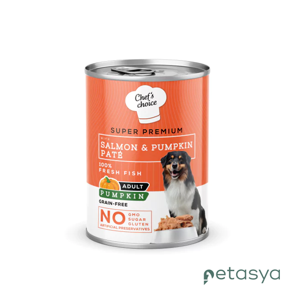 Chefs Choice Somonlu ve Bal Kabaklı  Tahılsız Ezme Yetişkin Köpek Konservesi 400 Gr