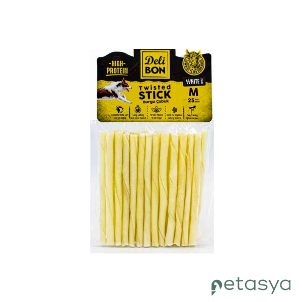 Delibon Natural Beyaz Burgu Çubuk(25li)[M]