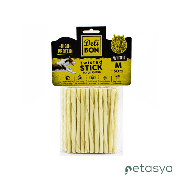 Delibon Natural Beyaz Burgu Çubuk(50li)[M]