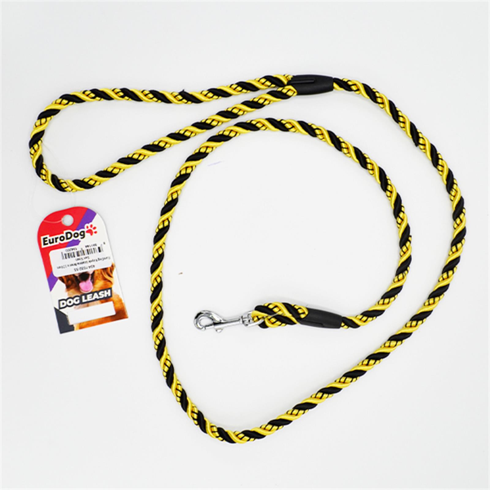 EuroDog Köpek Uzatma 8mm x 120cm Sarı Siyah
