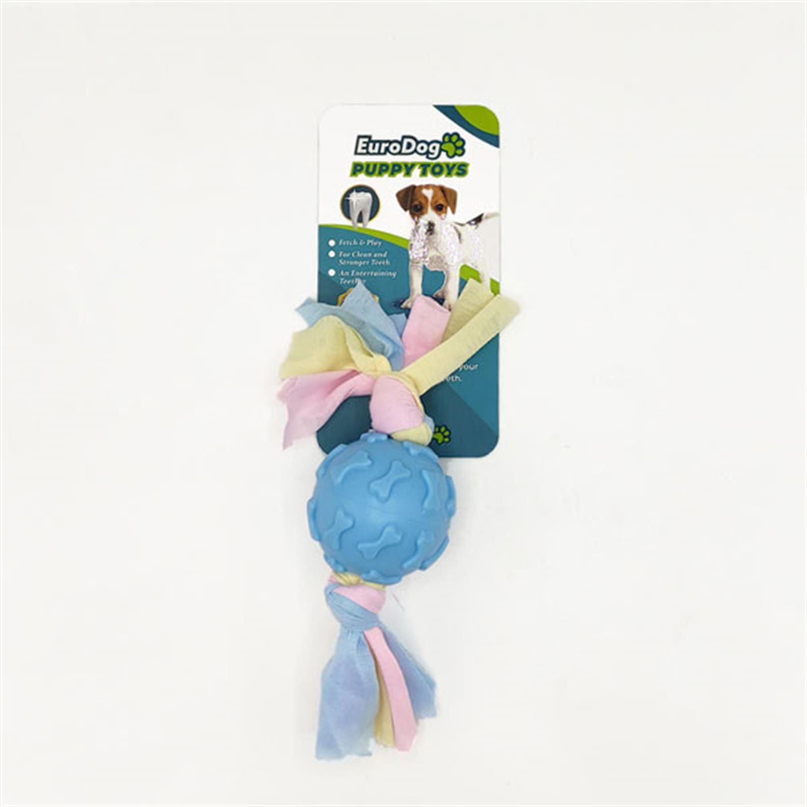 EuroDog Puppy Toys Mavi Kemik Des.Top Diş Kaş.Oy.