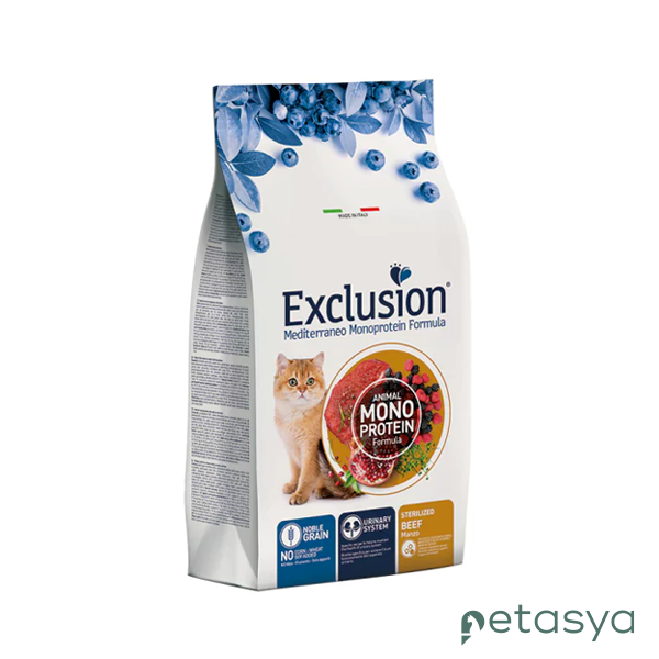 Exclusion Monoprotein Sığır Etli ve Narlı  Düşük Tahıllı Kısırlaştırılmış Kedi Maması 12kg