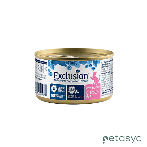 Exclusion Monoprotein Tavuklu Düşük Tahıllı  Yavru Kedi Konservesi 85gr