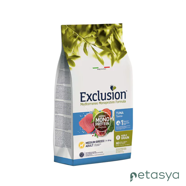 Exclusion Monoprotein Ton Balıklı ve Narlı  Düşük Tahıllı Orta Irk Yetişkin Köpek Maması 12kg