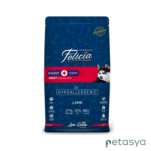 Felicia HypoAllergenic Orta ve Büyük Irk Kuzulu  Düşük Tahıllı Yetişkin Köpek Maması 15kg