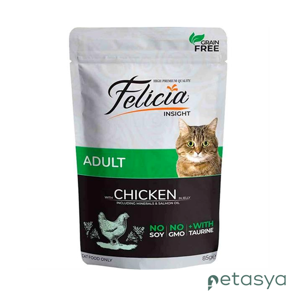 Felicia Jöle İçinde Tavuklu Taurinli Tahılsız  Yetişkin Kedi Konservesi 85gr