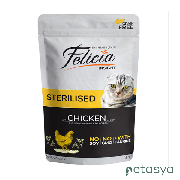 Felicia Jöle İçinde Tavuklu Taurinli Tahılsız  Kısırlaştırılmış Kedi Konservesi 85gr