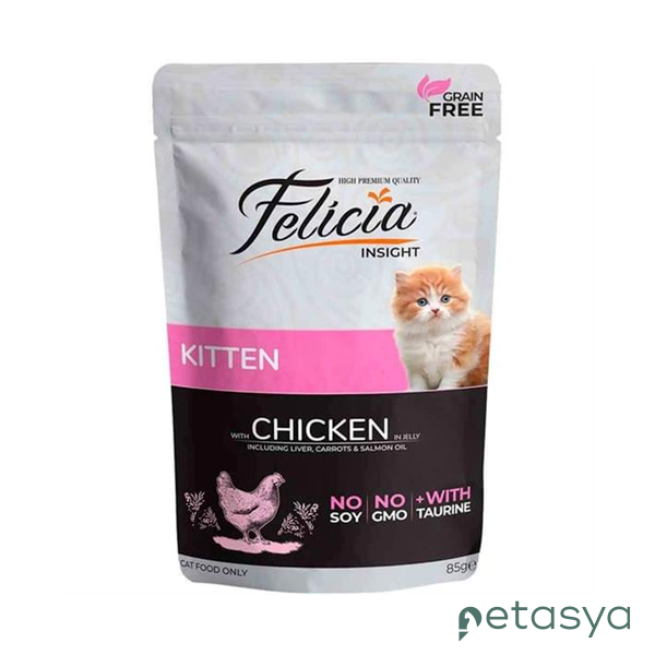 Felicia Jöle İçinde Tavuklu Taurinli Tahılsız  Yavru Kedi Konservesi 85gr
