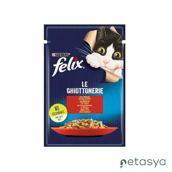 Felix Jöle İçinde Sığır Etli  Yetişkin Kedi Konservesi 85gr