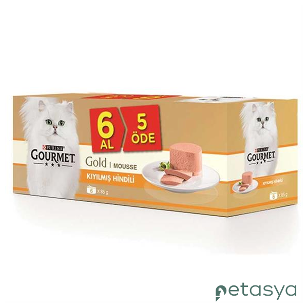 Gourmet Gold Kıyılmış Hindili   Kedi Konservesi 85gr (6 AL 5 ÖDE)