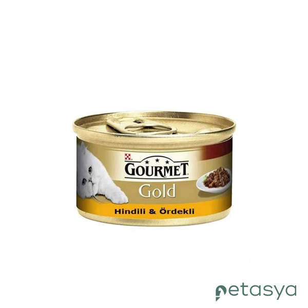 Gourmet Gold Parça Etli Hindili Ördekli  Yetişkin Kedi Konservesi 85 Gr