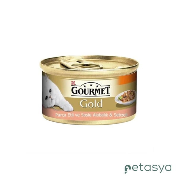Gourmet Gold Parça Etli Soslu Alabalık ve Sebzeli   Kedi Konservesi 85 Gr