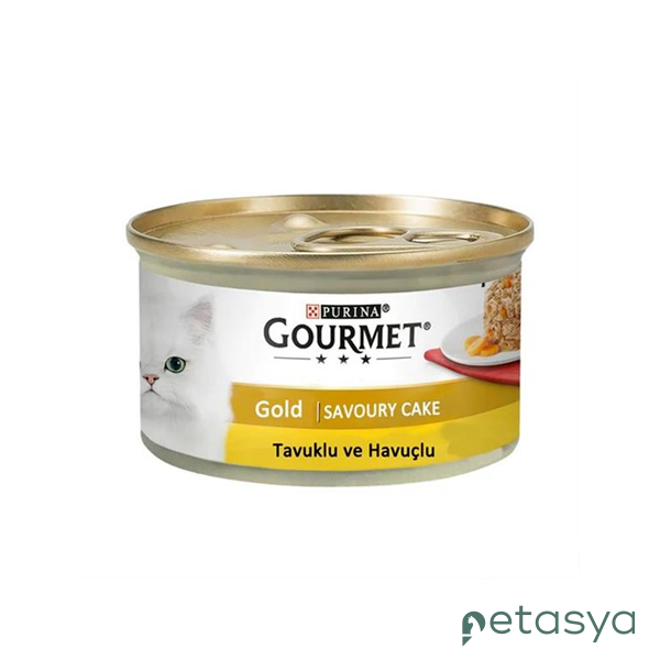 Gourmet Gold Savoury Parça Etli Tavuklu ve Havuçlu  Yetişkin Kedi Konservesi 85 Gr