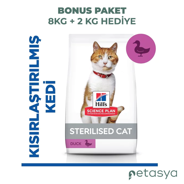 Hills Ördekli Kısırlaştırılmış Kedi Maması 8kg+2kg