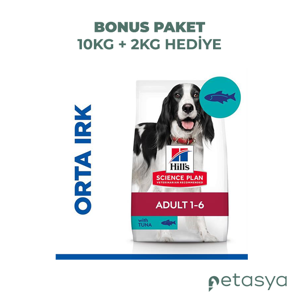 Hills Ton Balıklı Orta Irk Yetişkin Köpek Maması  10kg+2kg HEDİYE!