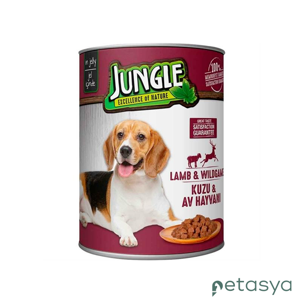 Jungle Jel İçinde Kuzu Etli ve Av Hayvanlı  Yetişkin Köpek Konservesi 415gr