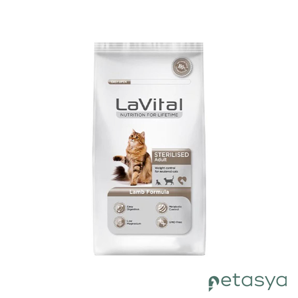 LaVital Kilo Kontrolü için Kuzulu  Kısırlaştırılmış Kedi Maması 12 Kg
