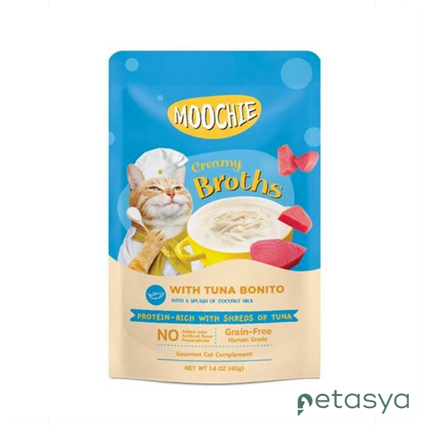 MOOCHIE Parça Ton Balıklı ve Palamutlu Tahılsız  Kedi Çorbası 40gr