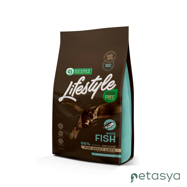 Natures Protection Lifestyle Tahılsız Beyaz Balıkl  Yetişkin Kedi Maması 1,5 Kg