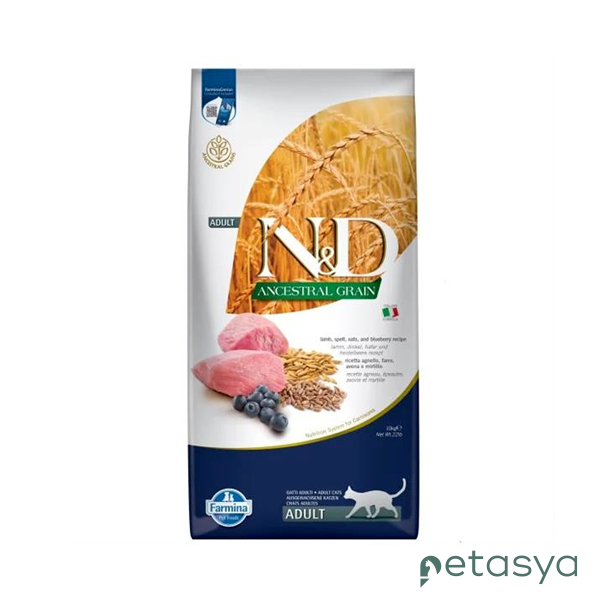 N&D Ancestral Grain Kuzu Etli ve Yaban Mersinli   Ata Tahıllı Kısırlaştırılmış Kedi Maması 10 Kg