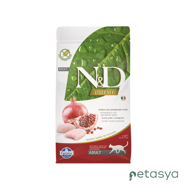 N&D Prime Tavuk ve Narlı  Tahılsız Yetişkin Kedi Maması 10 Kg