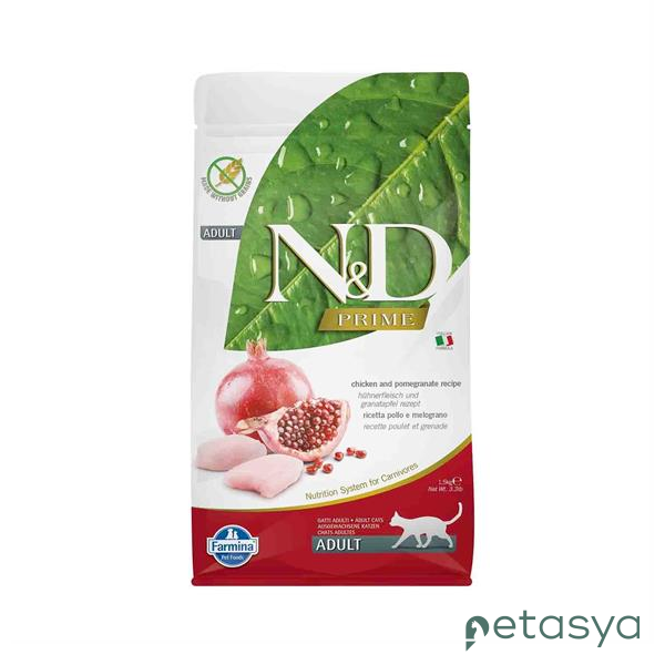 N&D Prime Tavuk ve Narlı  Tahılsız Yetişkin Kedi Maması 1,5 Kg